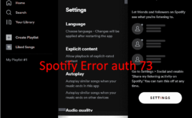 Spotify Error auth 73