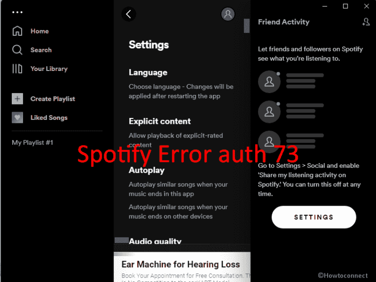 How to Fix Spotify Error auth 73 in Windows 10 or 11