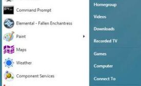 Start menu in Windows 8