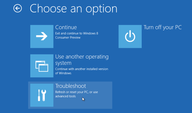 Startup Menu choose option in windows 8 startup menu choose option in windows 8