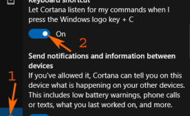 Step 2 Enable Cortana Keyboard Shortcut to Listen Commands Windows 10