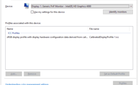 Steps to open Color management in Windows 10