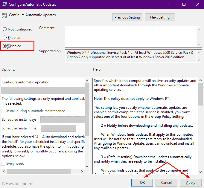 Stop Windows 10 automatic update for always using Group Policy Editor