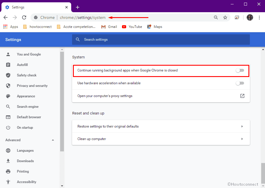 Switch off Continue running background apps when Google Chrome is closed