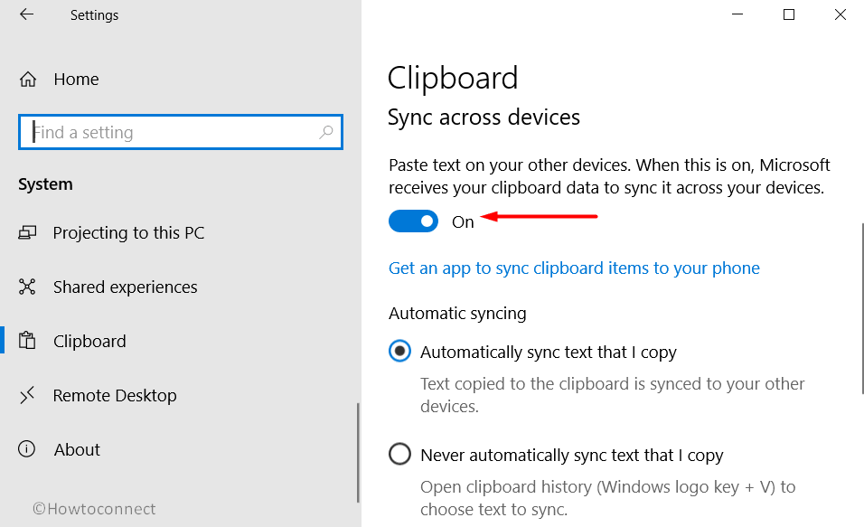 Sync Clipboard History across all devices in Windows 10 Pic 5