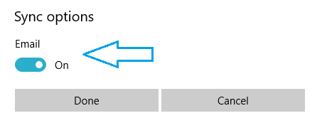 Sync email options