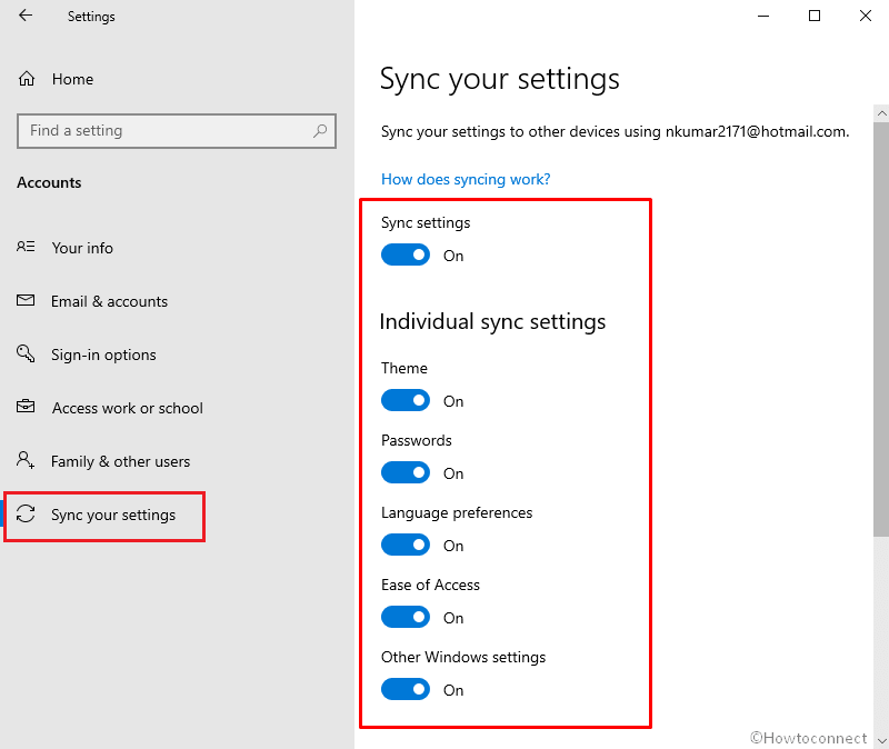Sync your Settings Accounts