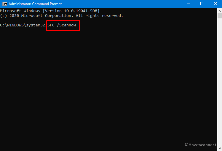System File Checker in command prompt