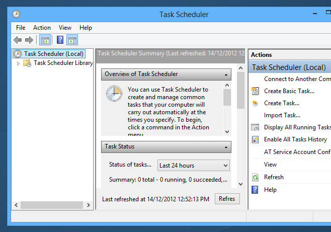 Task Scheduler in windows 8 task scheduler in windows 8