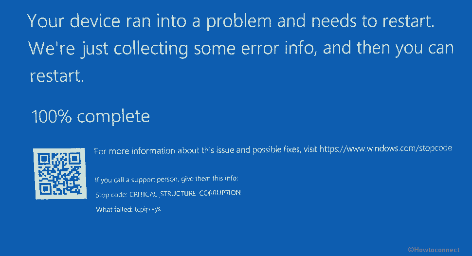 Tcpip.sys CRITICAL_STRUCTURE_CORRUPTION