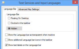 Remove Input Language Indicator Icon from Windows 8.1 Taskbar