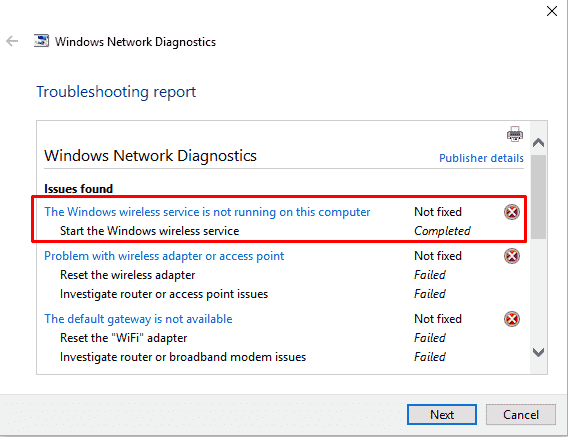 The Windows Wireless Service is not Running on this Computer in Windows 10 image 1