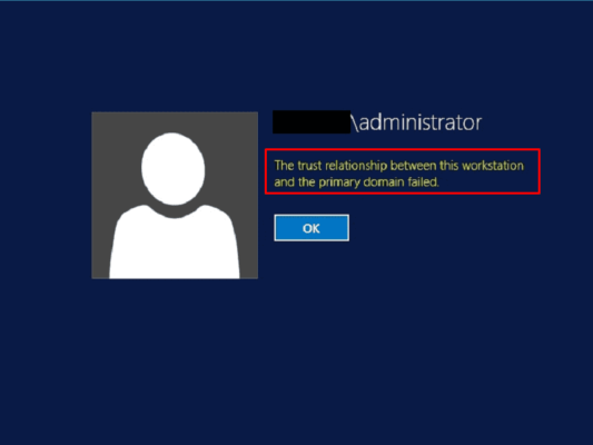 Fix The trust relationship between this workstation and the primary