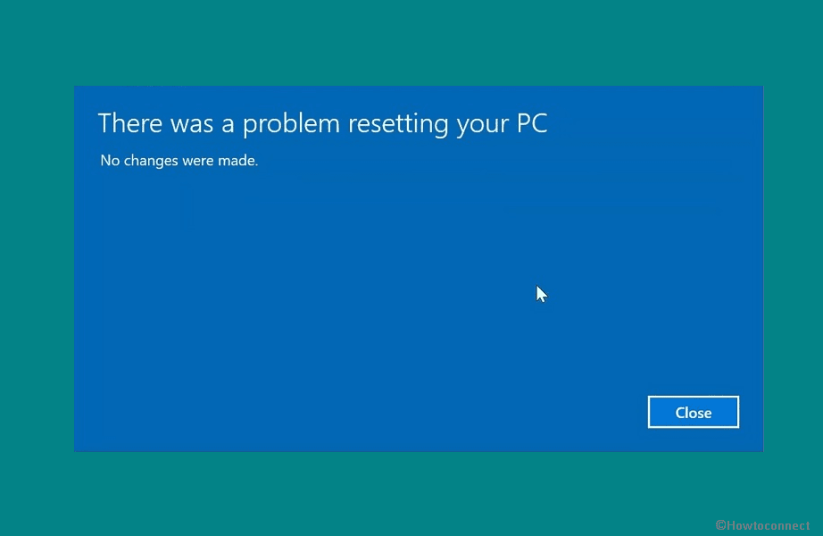 There was a problem resetting your PC