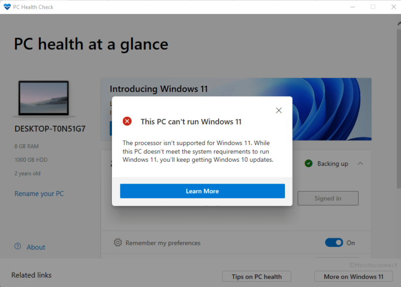 Fix This PC can't run Windows 11 Error during Health Check