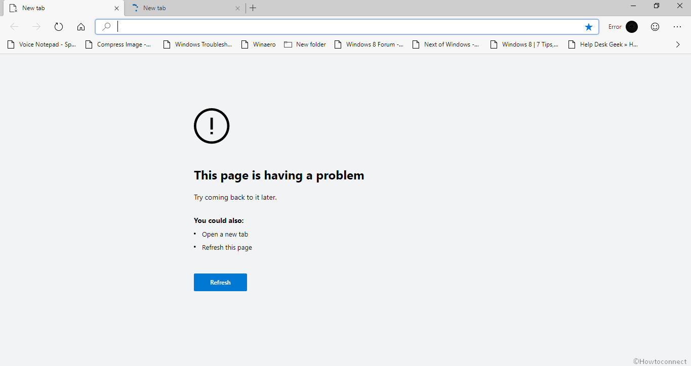 This page is having a problem - Microsoft Edge Canary Doesn't Load Webpages - Microsoft Edge Canary Doesn't Load Webpages