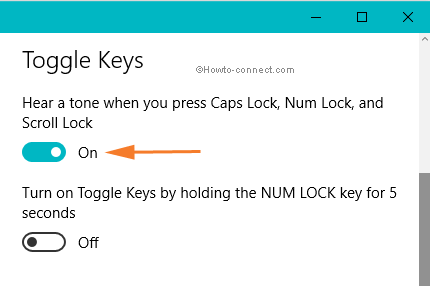 Toggle keys slider