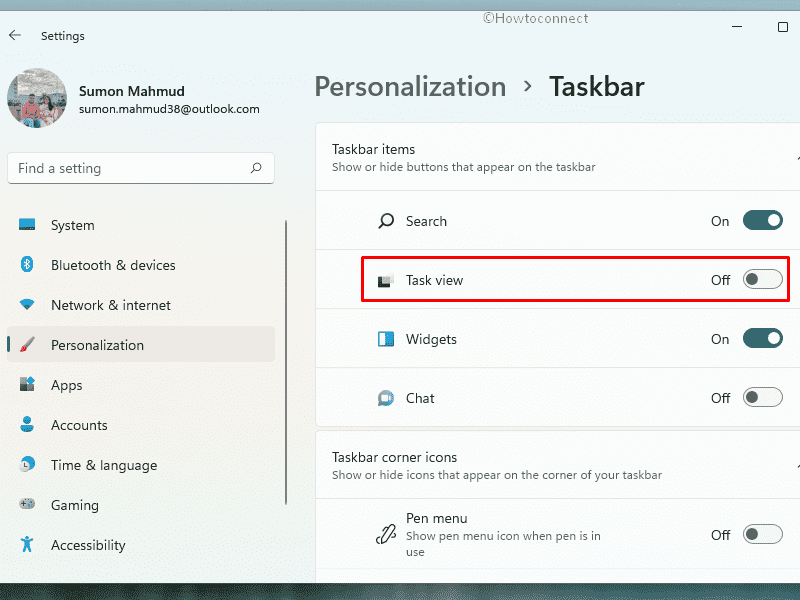 Transparent box floating above Taskbar - Turn off Task view