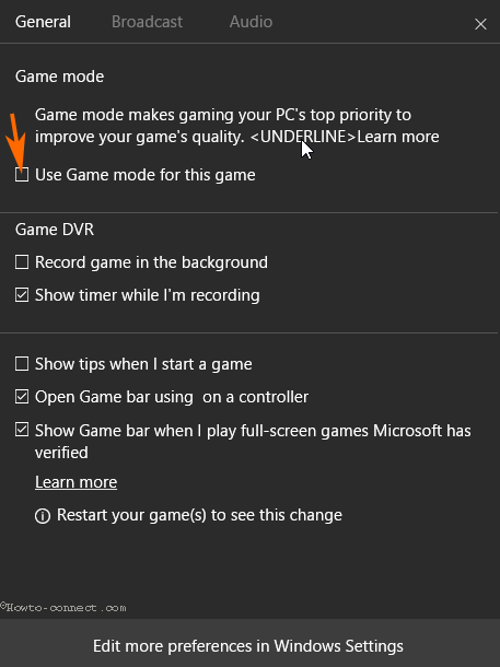 Turn On or OFF Game Mode on Windows 10 image 3