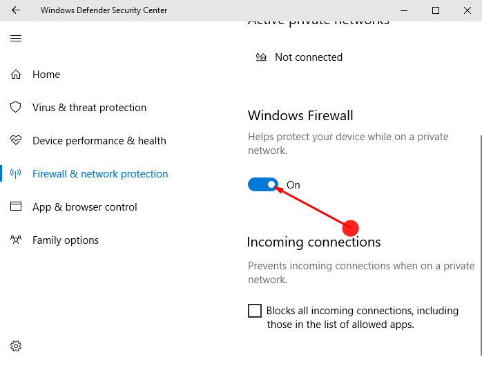 Turn On / Off Firewall & Network Protection on Windows 10 image 4
