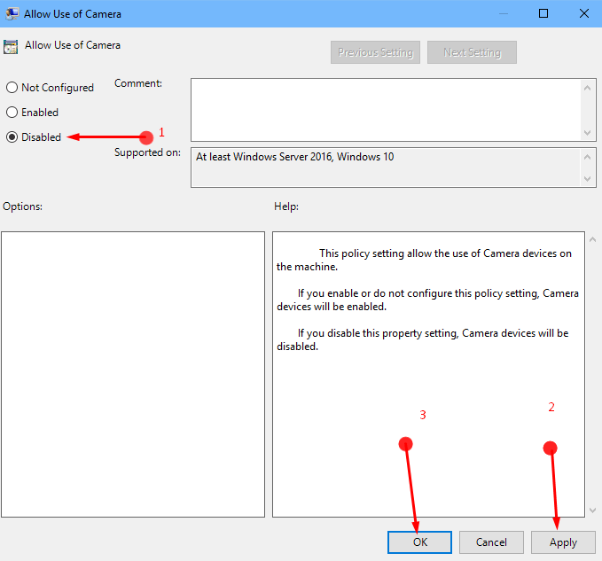 Turn off Webcam in Windows 10 picture 2