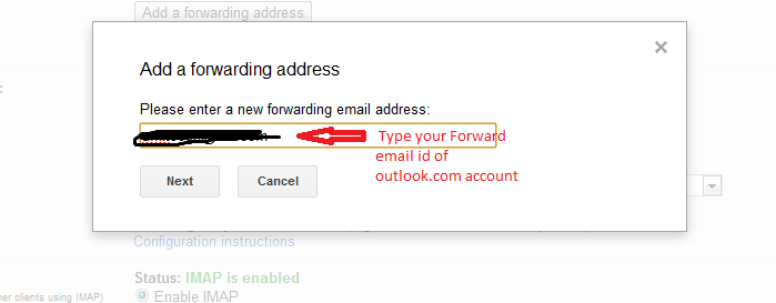 type forward email id in gmail