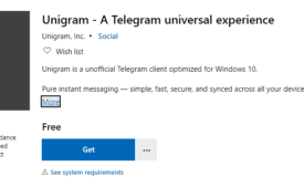 Unigram 4.0 for Windows 10 Microsoft Store