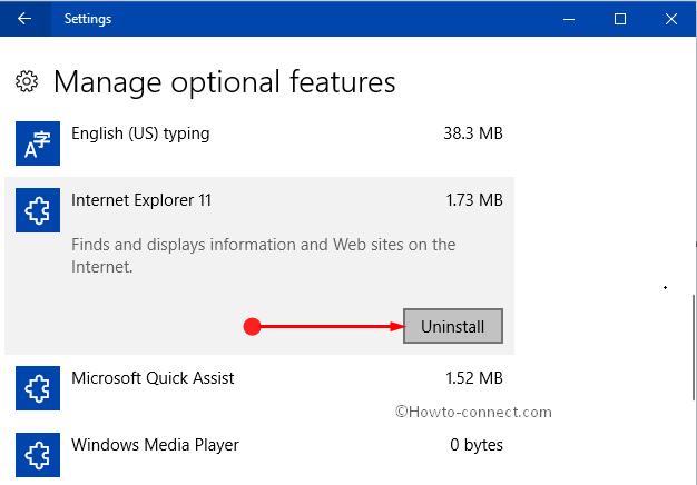 Uninstall Install Internet Explorer 11 (IE11) on Windows 10 Image 4