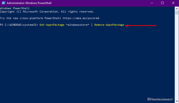 Uninstall Microsoft Store