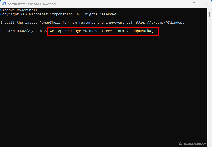Uninstall Windows Store