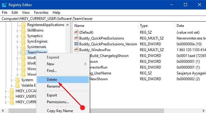 Uninstall a Software With Registry Editor in Windows 10 Photo 2