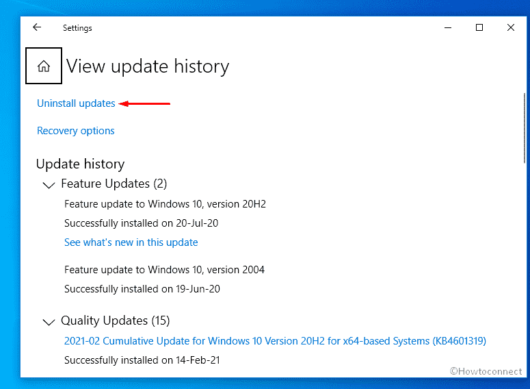 Uninstall buggy Windows updates
