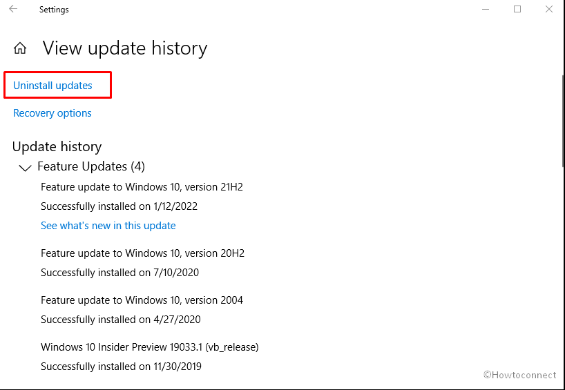Uninstall updates