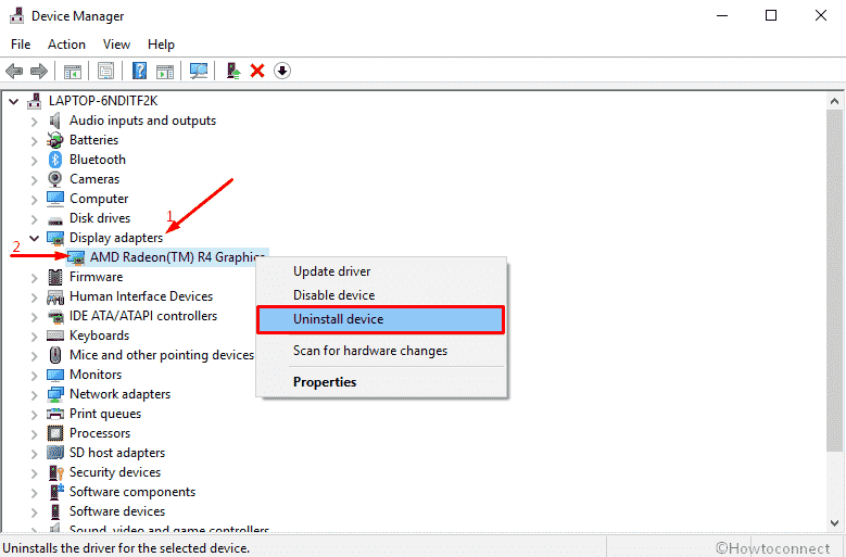 Uninstall your display driver to resolve Task manager Flickering in Windows 10 Image 7
