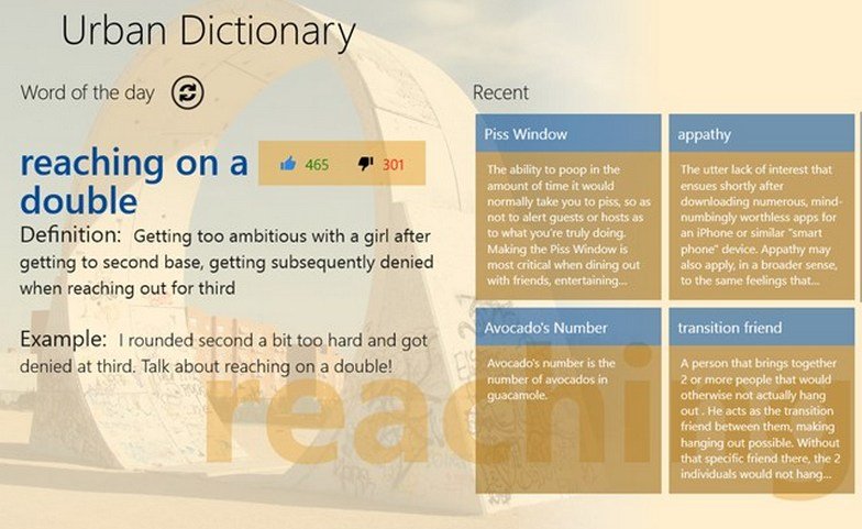 Urban Dictionary for Windows 8 - Find Word meaning, Word of the Day.