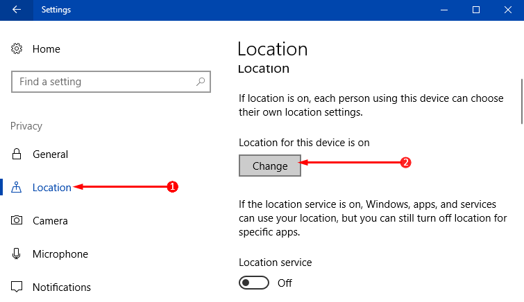 Use Apps Without Letting Access Location Services in Windows 10 Picture 1