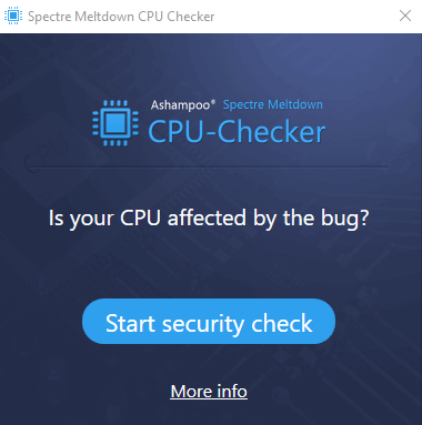 Use Ashampoo Spectre Meltdown CPU Checker to Check Vulnerability image 1