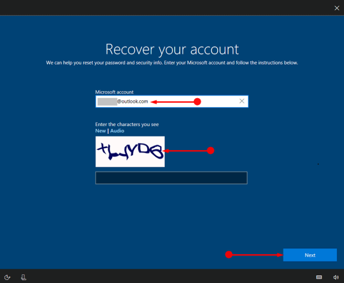 Use 'I my password' from Login Screen Windows 10
