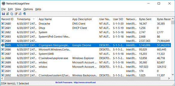 Use NetworkUsageView to Display Network Usage Information in Windows image
