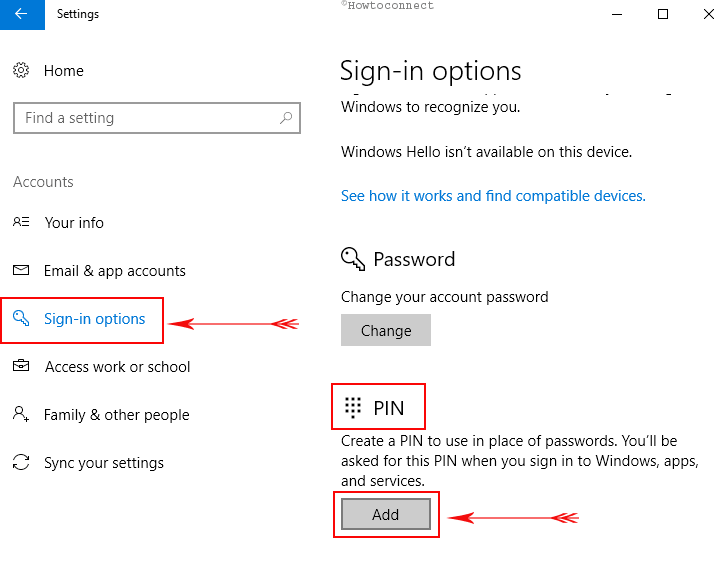 Use PIN to log in your account in Windows 10 image