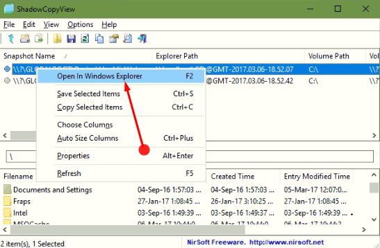 Use ShadowCopyView in Windows 10 Pics 4