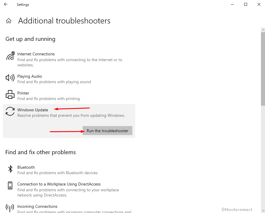 Use Windows Updates troubleshooter