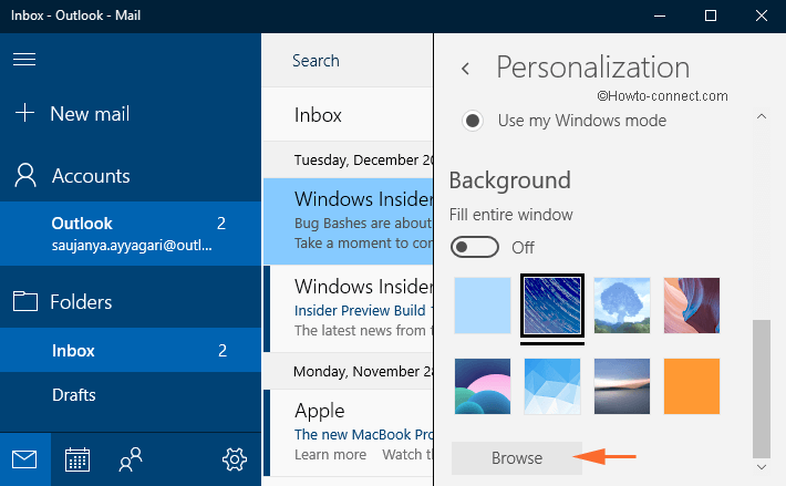 Use Your Own Mail App Background Color in Windows 10  image 10