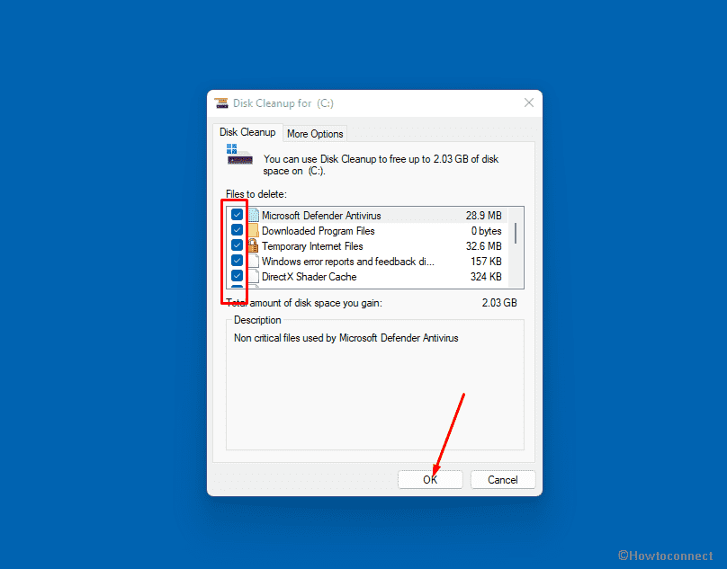 Use disk clean up to wipe out junks