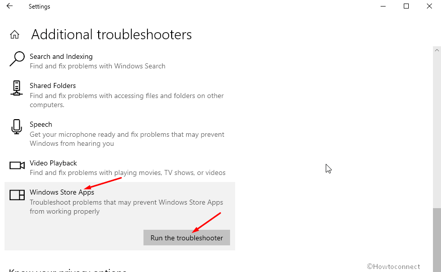 Use the Store App troubleshooter