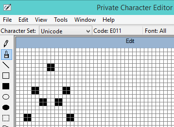 Using Brush Tool in Private Charector Editor Using Brush Tool in Private Charector Editor