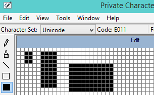 Using Filled Rectangle in Private Character Editor