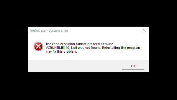Fix Vcruntime140 1 Dll Was Not Found In Windows 10