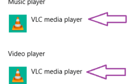 VLC media player set as default