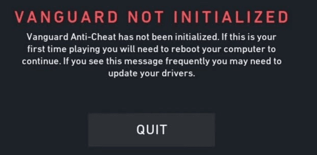 Vanguard not initialized Valorant in Windows 10 Image 1